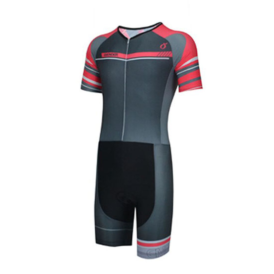 2019 Maillot Emonder-triathlon Tirantes Mangas Cortas Negro Gris Rojo