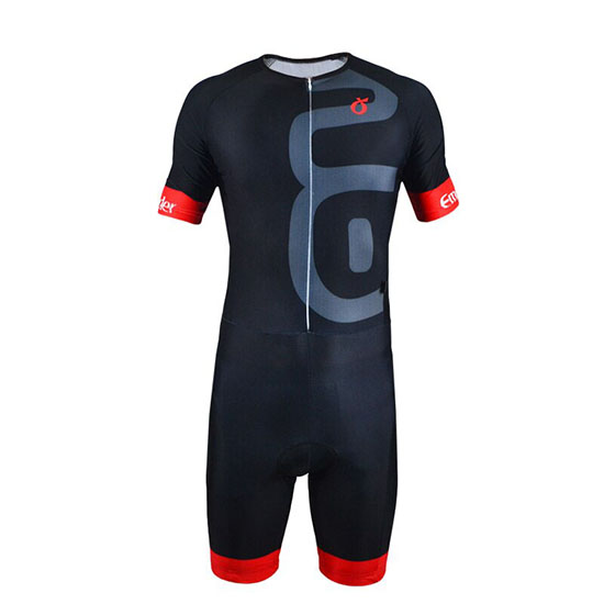 2019 Maillot Emonder-triathlon Tirantes Mangas Cortas Negro Rojo