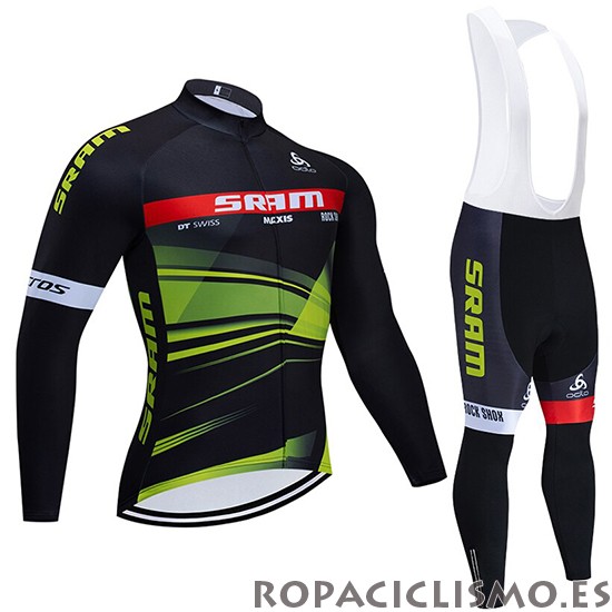 2020 Maillot Sram Tirantes Mangas Largas Negro Verde