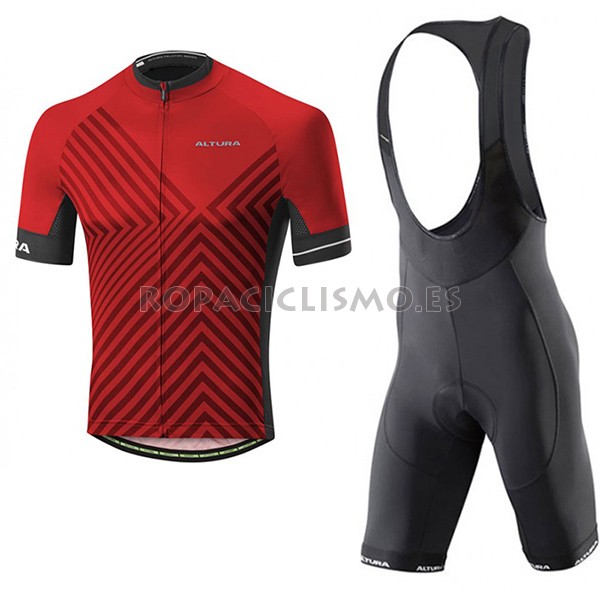 2017 Maillot Altura Peloton tirantes mangas cortas rojo