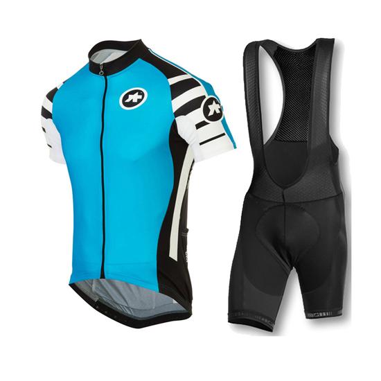 2016 Maillot Assos Tirantes Mangas Cortas negro Y azul