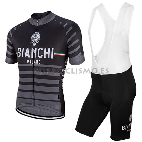 2017 Maillot Bianchi Milano Albatros tirantes mangas cortas gris