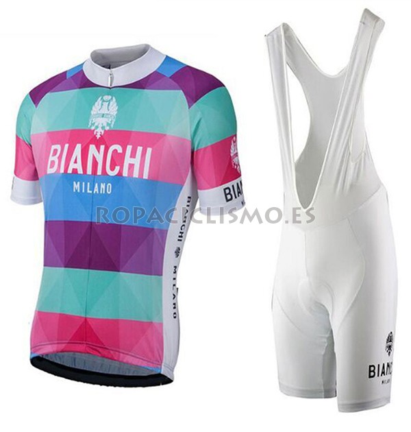 2017 Maillot Bianchi Milano Aviolo tirantes mangas cortas rojo