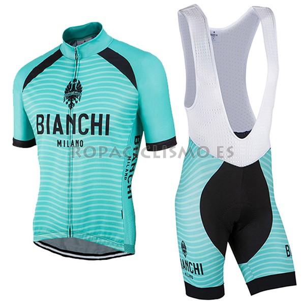 2017 Maillot Bianchi Milano Meja tirantes mangas cortas verde