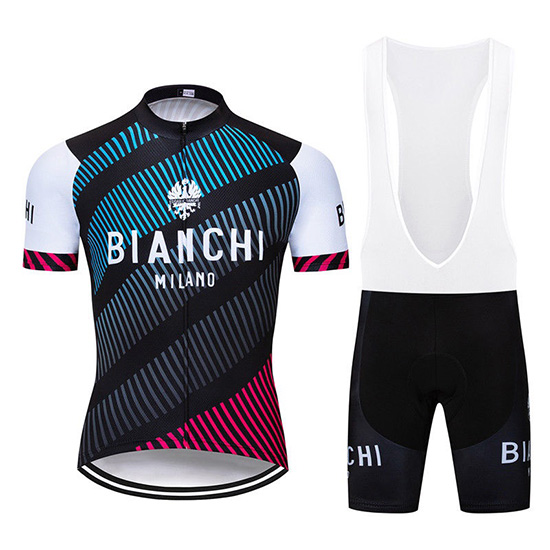 2019 Maillot Bianchi Tirantes Mangas Cortas Azul Negro Rojo