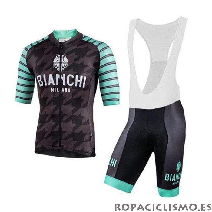 2020 Maillot Bianchi Tirantes Mangas Cortas Negro Verde Blanco