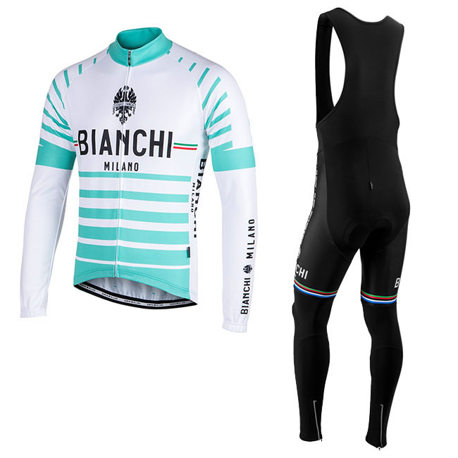 Maillot Bianchi Milano Nalles Tirantes Mangas Largas Azul Blanco