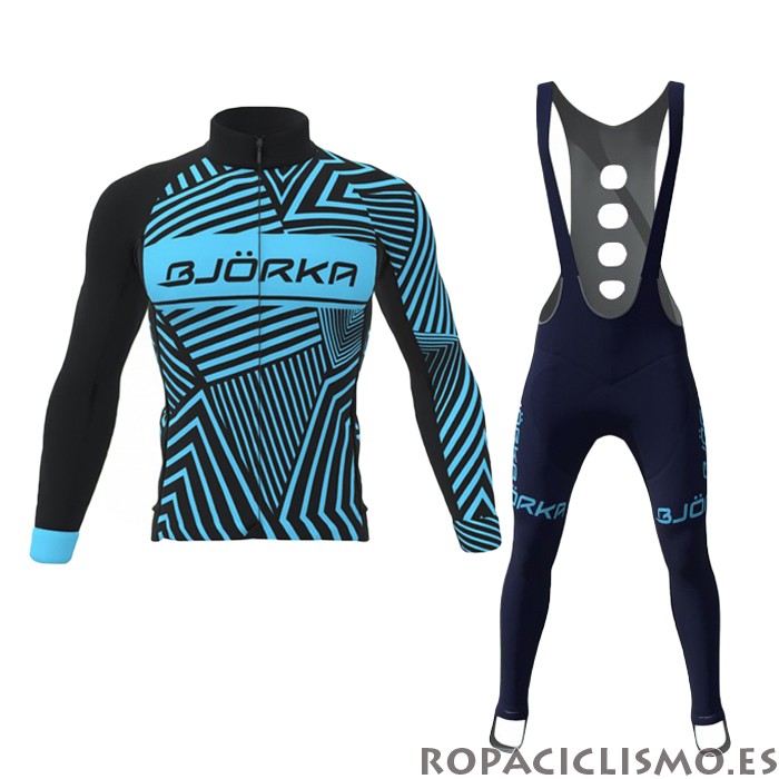 2021 Maillot Bjorka Tirantes Mangas Largas Azul