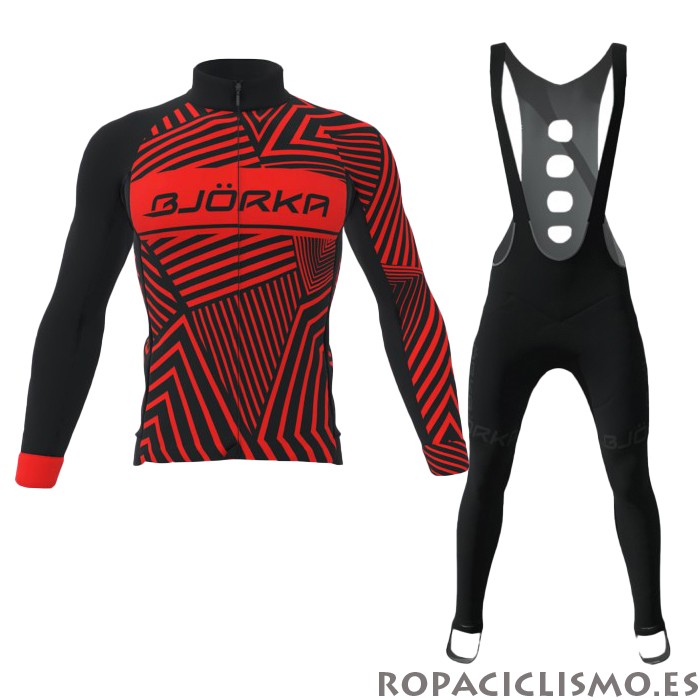 2021 Maillot Bjorka Tirantes Mangas Largas Rojo