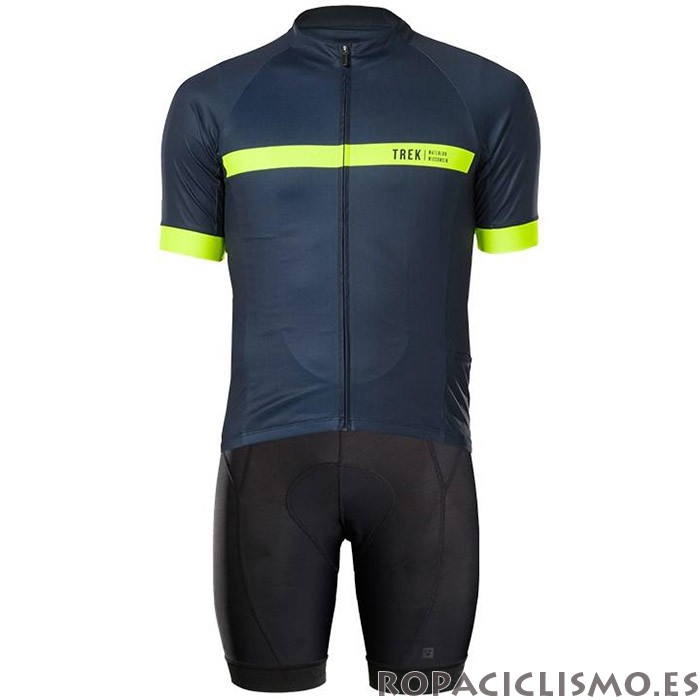 2020 Maillot Bontrage Tirantes Mangas Cortas Amarillo Profundo Azul