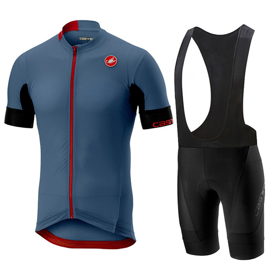 2019 Maillot Castelli Aero Race Tirantes Mangas Cortas Azul