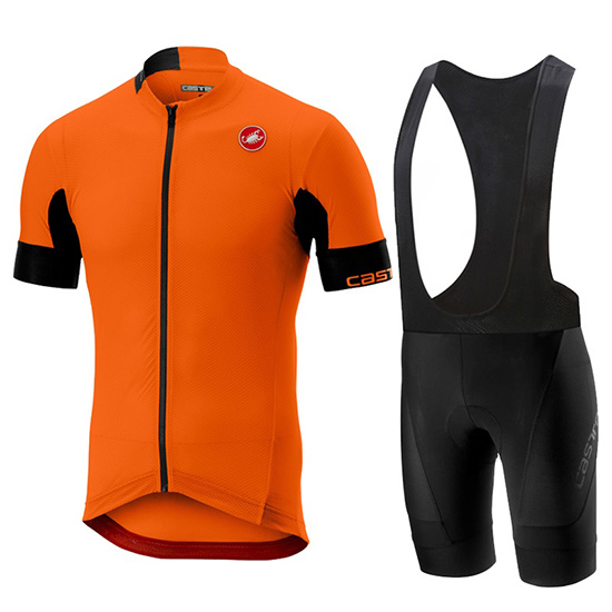 2019 Maillot Castelli Aero Race Tirantes Mangas Cortas Naranja