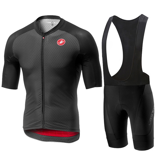 2019 Maillot Castelli Aero Race Tirantes Mangas Cortas Negro