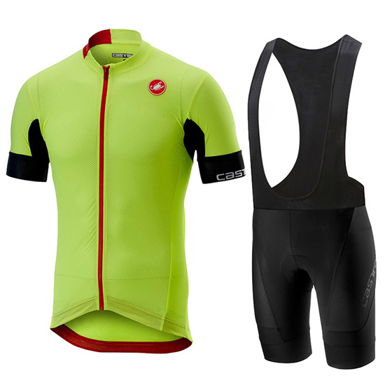 2019 Maillot Castelli Aero Race Tirantes Mangas Cortas Verde