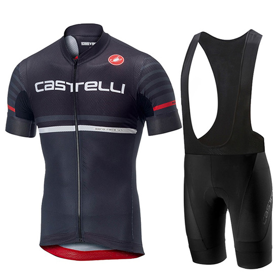 2019 Maillot Castelli Free AR 4.1 Tirantes Mangas Cortas Negro