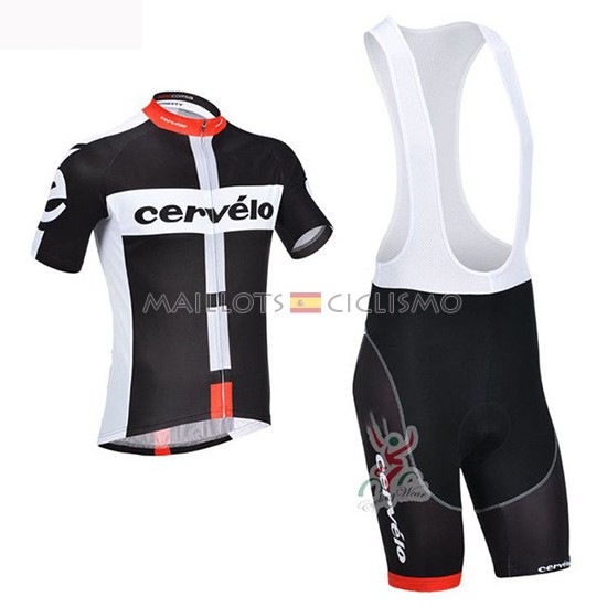 2019 Maillot Cervelo Tirantes Mangas Cortas Negro Blanco