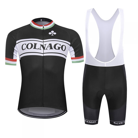 2019 Maillot Colnago Tirantes Mangas Cortas Blanco Negro