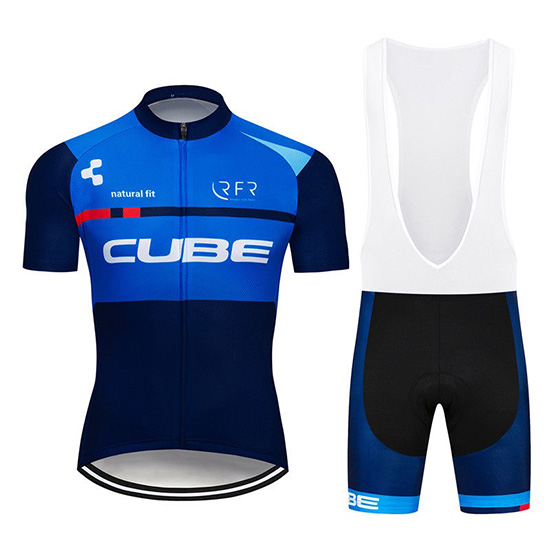 2019 Maillot Cube Tirantes Mangas Cortas Azul Azul Oscuro