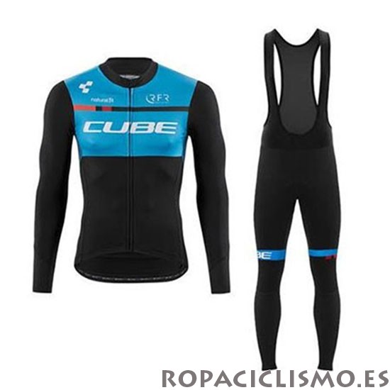 2020 Maillot Cube Tirantes Mangas Largas Negro Azul