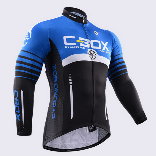 2015 Maillot Fox CyclingBox Tirantes Mangas Largas Negro Y Azul