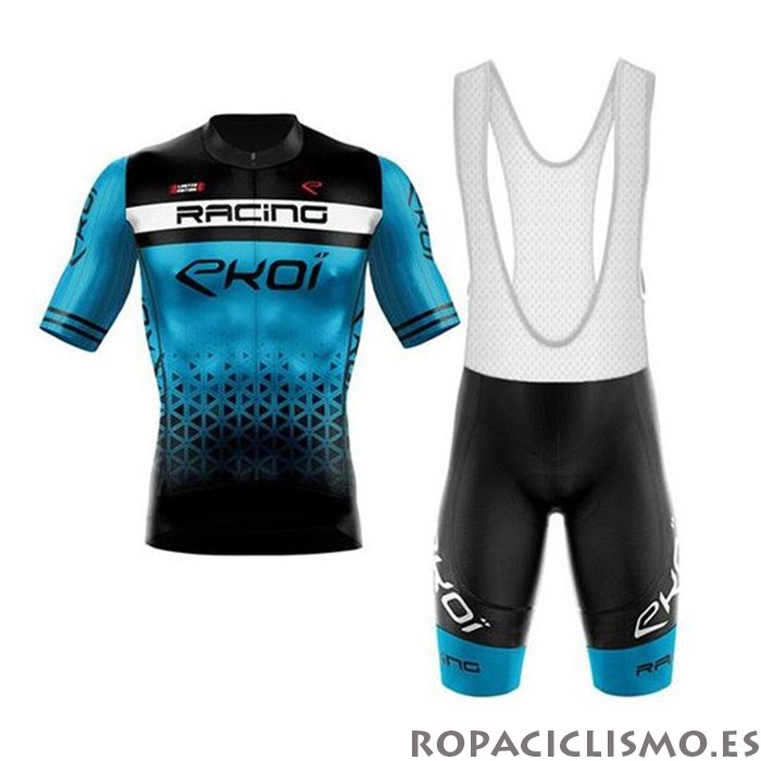 2020 Maillot EKOI Tirantes Mangas Cortas Negro Azul