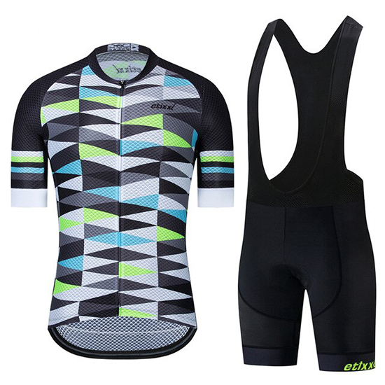 2019 Maillot Etixxl Tirantes Mangas Cortas Negro Gris Verde