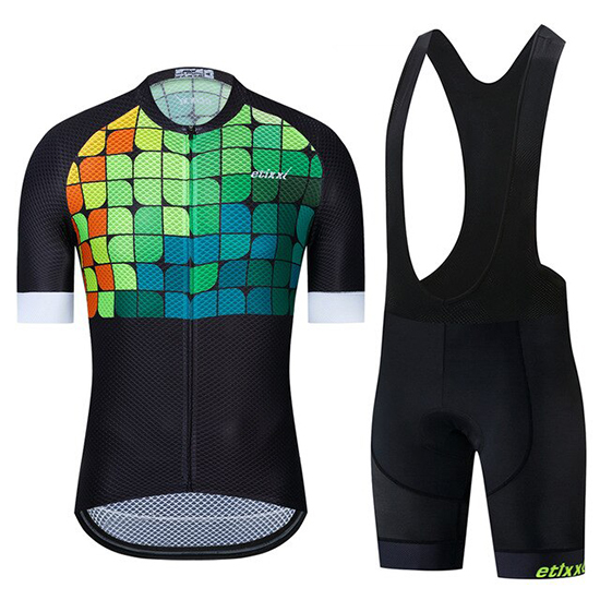 2019 Maillot Etixxl Tirantes Mangas Cortas Negro Verde Azul