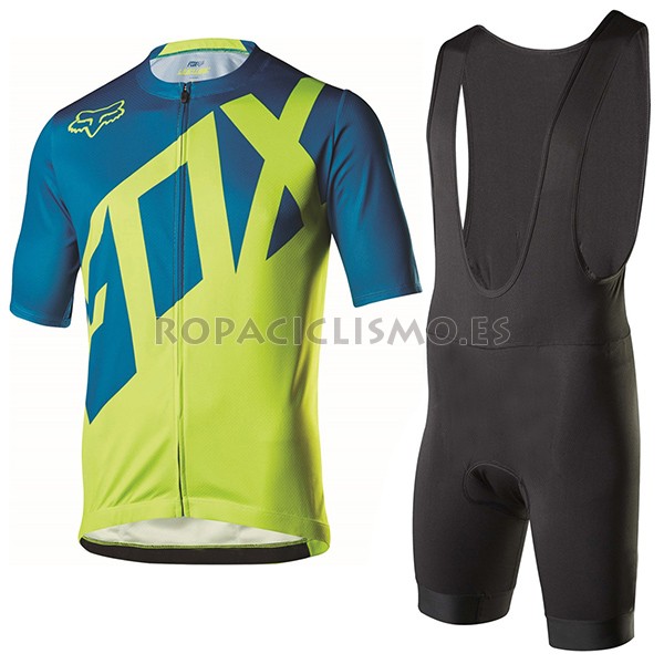 2017 Maillot Fox Livewire tirantes mangas cortas azul y verde