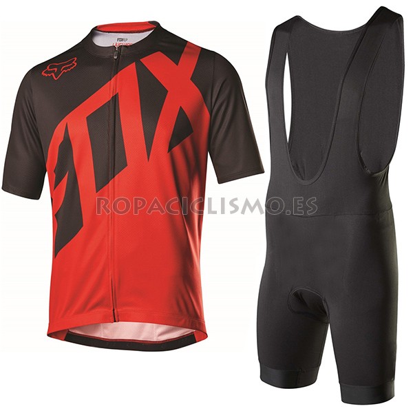 2017 Maillot Fox Livewire tirantes mangas cortas negro y rojo