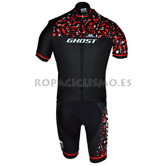 2018 Maillot Ghost Tirantes Mangas Cortas Rojo Negro