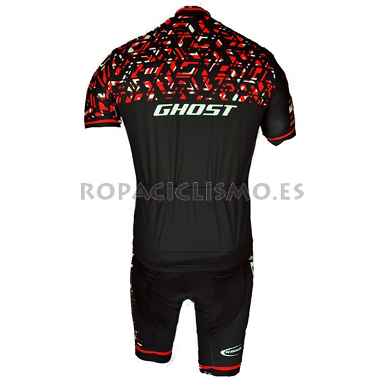 2018 Maillot Ghost Tirantes Mangas Cortas Rojo Negro