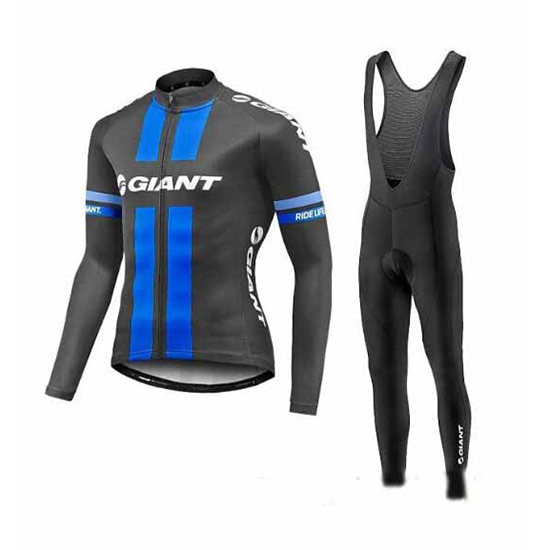 2017 Maillot Giant Tirantes Mangas Largas azul e gris