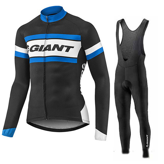 2017 Maillot Giant Tirantes Mangas Largas azul e negro