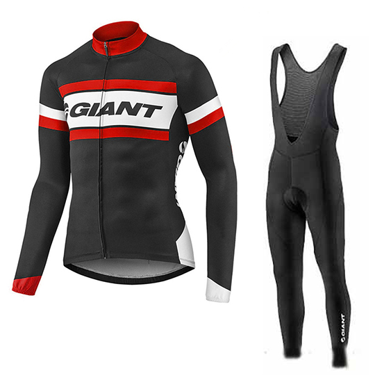 2017 Maillot Giant Tirantes Mangas Largas rojo e negro