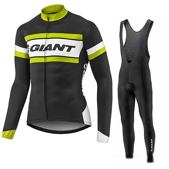 2017 Maillot Giant Tirantes Mangas Largas verde e negro