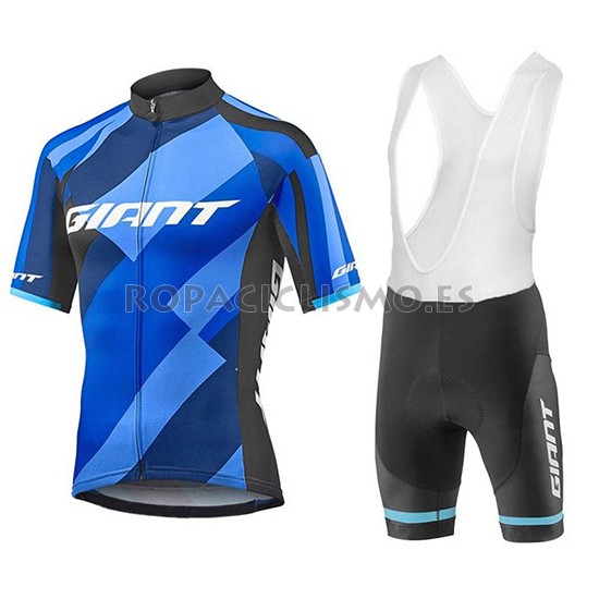 2018 Maillot Giant Elevate Tirantes Mangas Cortas Azul y Negro