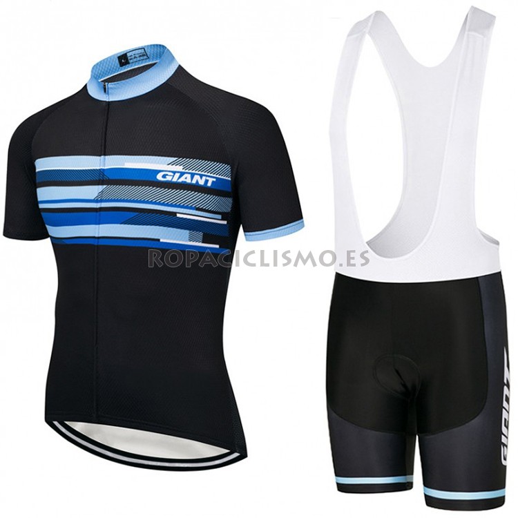 2018 Maillot Giant Tirantes Mangas Cortas Negro y Azul