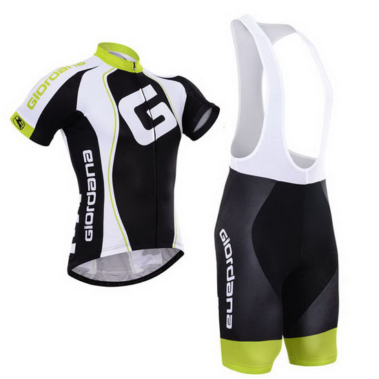 2015 Maillot Giordana Tirantes Mangas Cortas Negro Y Blanco