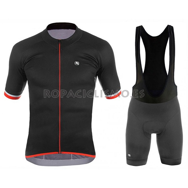 2017 Maillot Giordana Silver Line tirantes mangas cortas negro