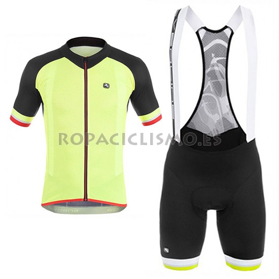 2017 Maillot Giordana Tirantes Mangas Cortas Amarillo