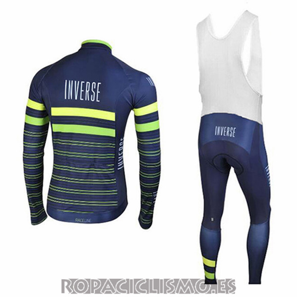 2017 Maillot Inverse Tirantes Mangas Largas Blu