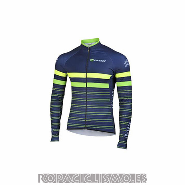 2017 Maillot Inverse Tirantes Mangas Largas Blu
