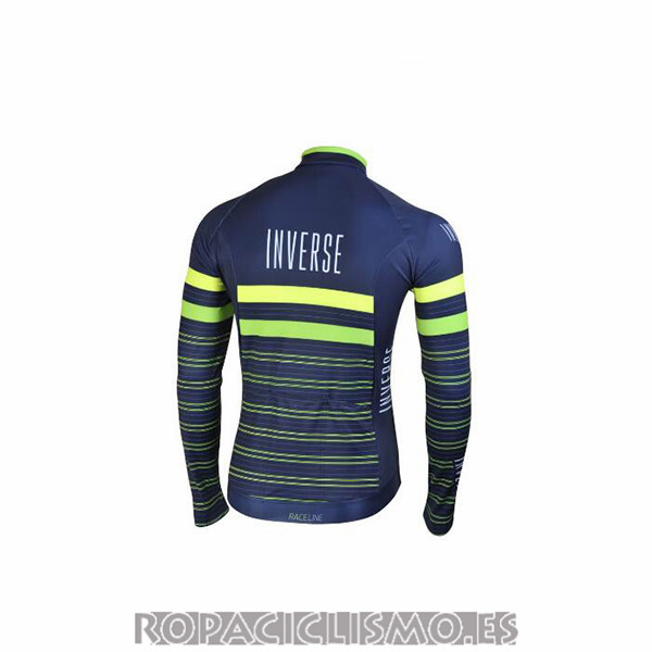 2017 Maillot Inverse Tirantes Mangas Largas Blu