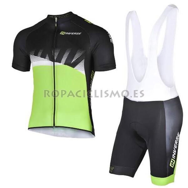 2017 Maillot Inverse tirantes mangas cortas negro y verde