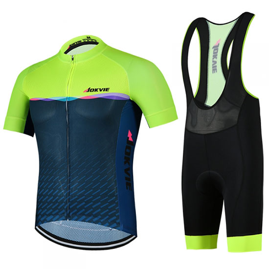 2019 Maillot Jokvie Tirantes Mangas Cortas Verde Spento Azul