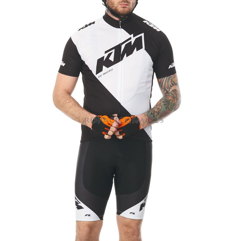 2018 Maillot Ktm Tirantes Mangas Cortas Blanco