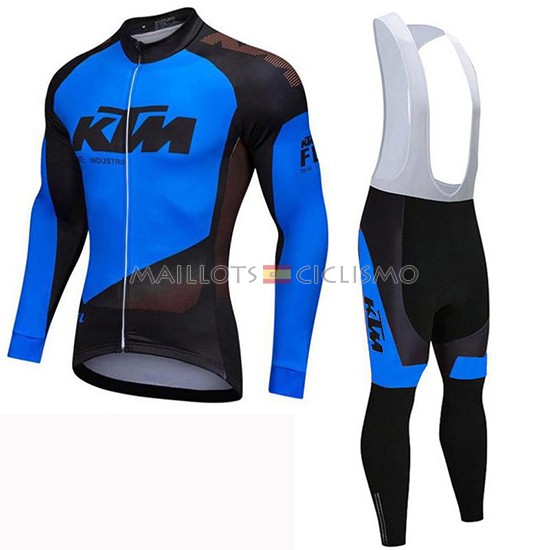 2019 Maillot KTM Tirantes Mangas Largas Negro Azul