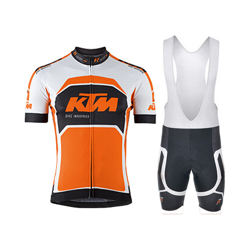 2015 Maillot ktm Tirantes Mangas Cortas Blanco Y Naranja