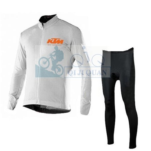 2016 Maillot ktm Tirantes Mangas Largas Blanco