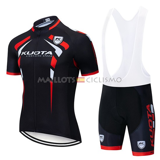 2019 Maillot Kuota Tirantes Mangas Cortas Negro Rojo